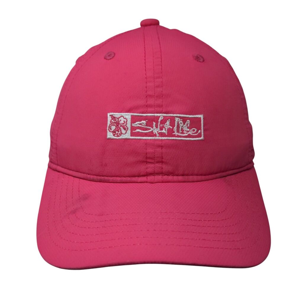 Salt Life Youth Slideback Hat Pink OS Adjustable Embroidered Floral Polyester